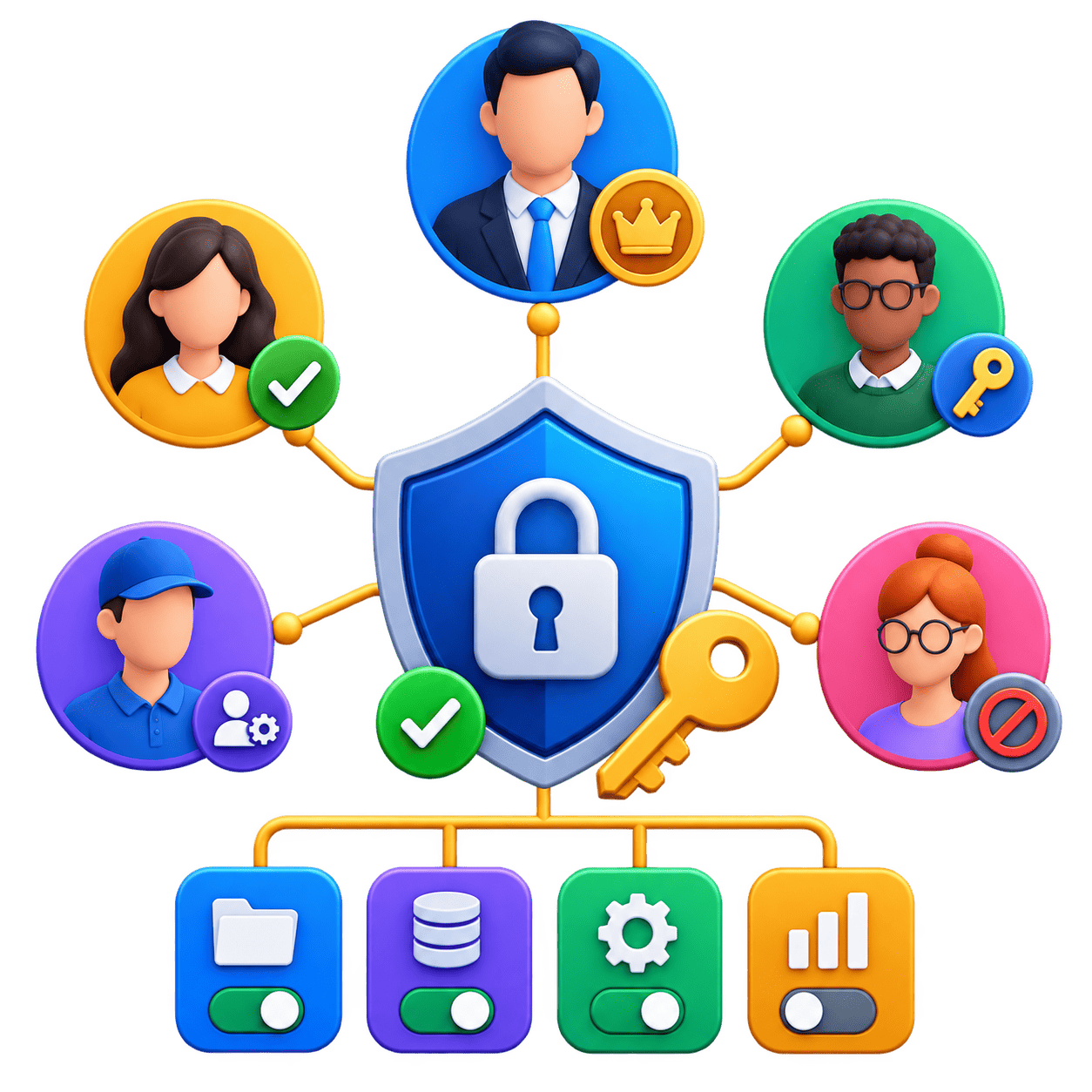 Roles and permissions management illustration